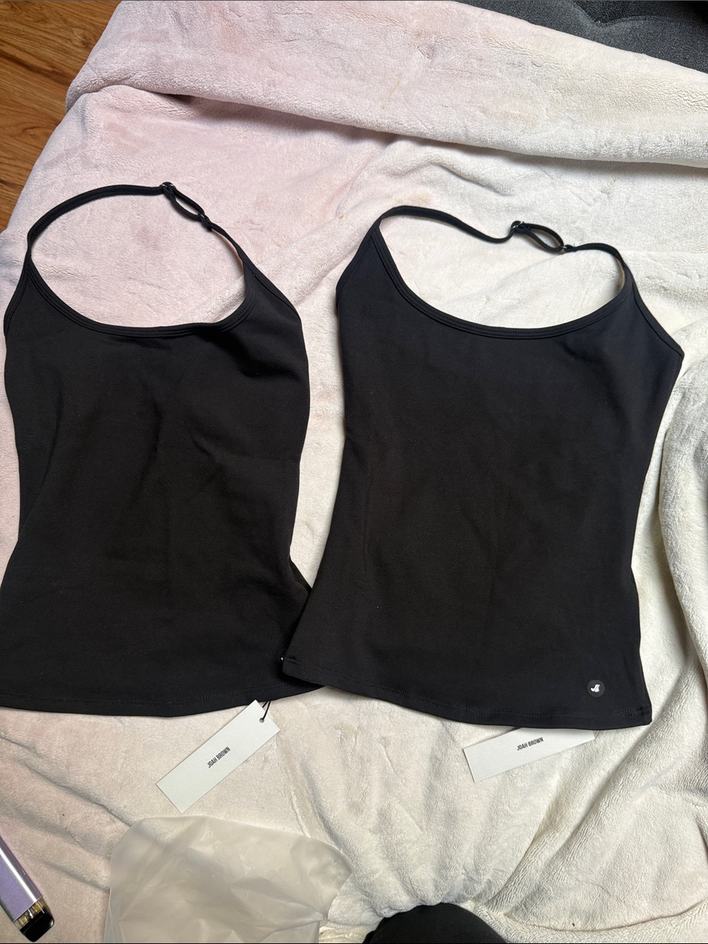 2 Joah Brown Black Women's Adjustable Strap halter Top